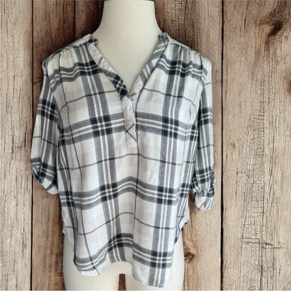 Torrid Plaid Quarter Button Up Blouse